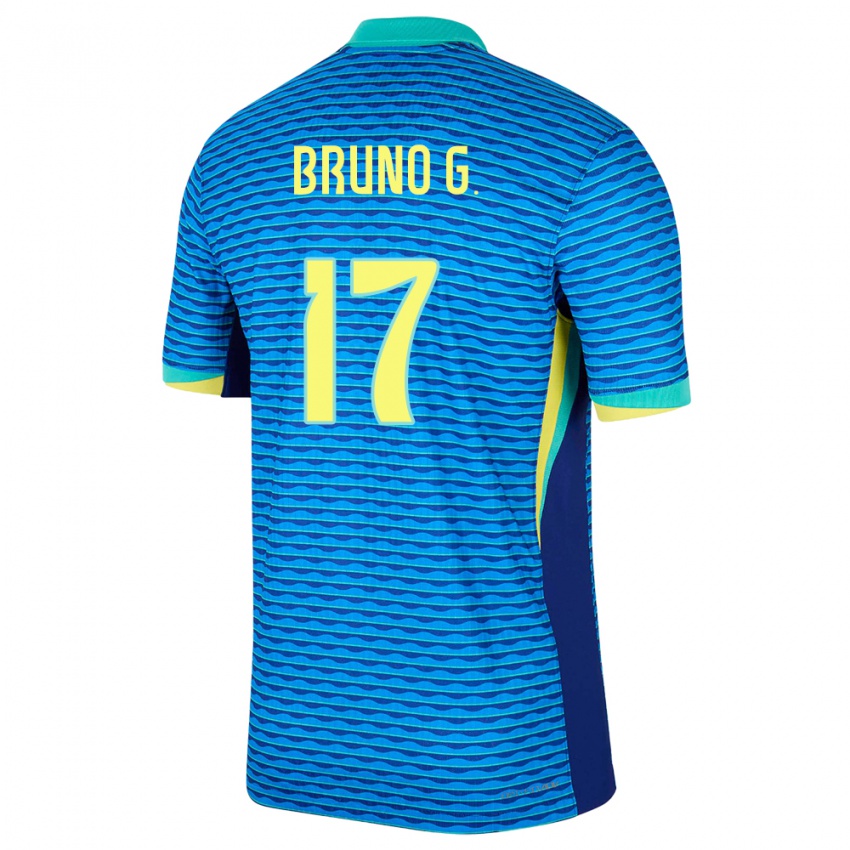 Niño Camiseta Brasil Bruno Guimaraes #17 Azul 2ª Equipación 24-26 La Camisa
