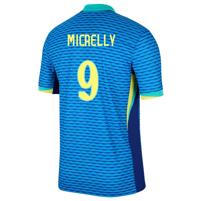 Niño Camiseta Brasil Micaelly #9 Azul 2ª Equipación 24-26 La Camisa