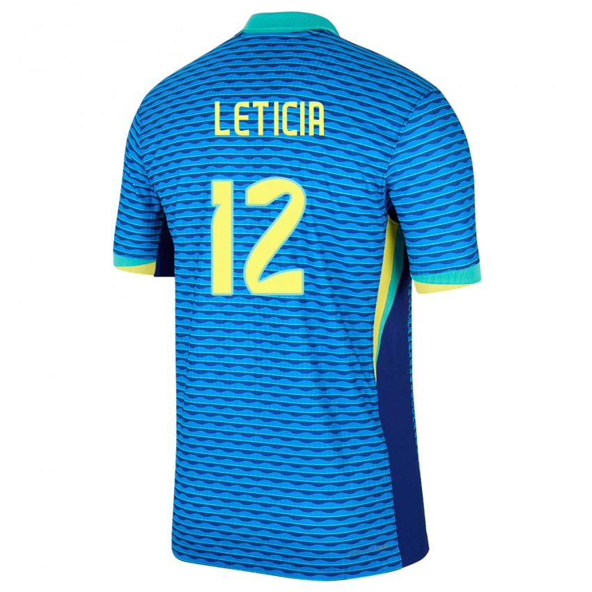 Niño Camiseta Brasil Leticia #12 Azul 2ª Equipación 24-26 La Camisa
