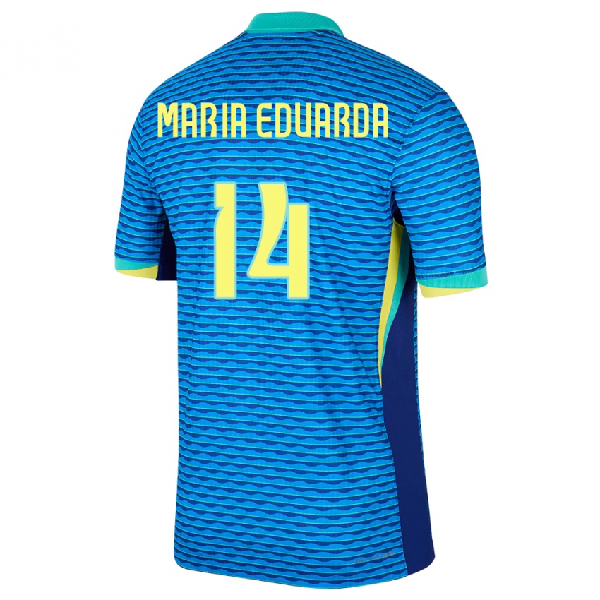 Niño Camiseta Brasil Maria Eduarda #14 Azul 2ª Equipación 24-26 La Camisa