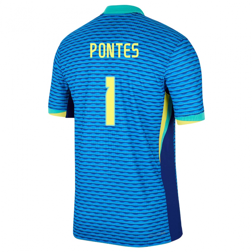 Niño Camiseta Brasil Mycael Pontes #1 Azul 2ª Equipación 24-26 La Camisa