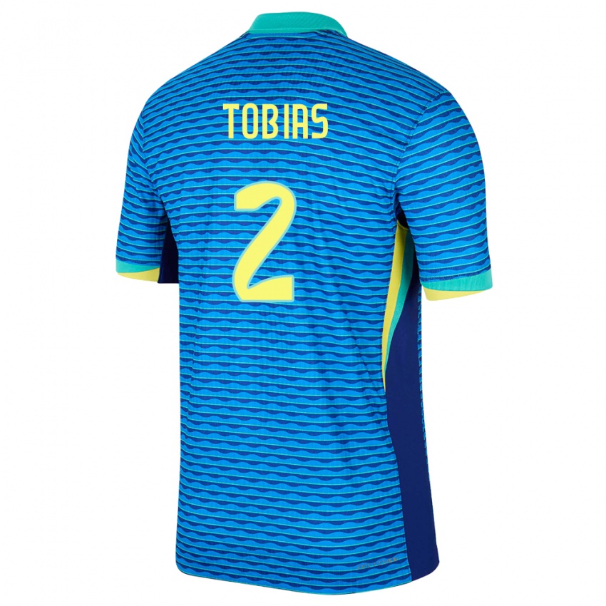 Niño Camiseta Brasil Vinicius Tobias #2 Azul 2ª Equipación 24-26 La Camisa