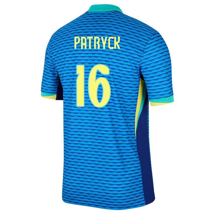 Niño Camiseta Brasil Patryck #16 Azul 2ª Equipación 24-26 La Camisa