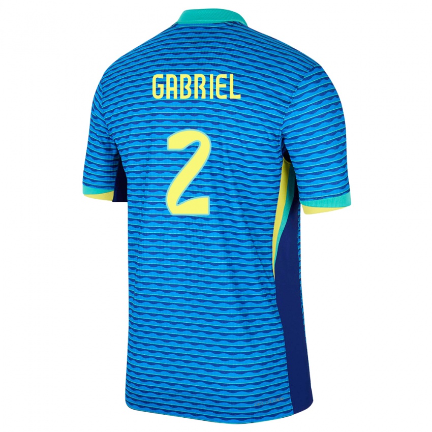 Niño Camiseta Brasil Victor Gabriel #2 Azul 2ª Equipación 24-26 La Camisa