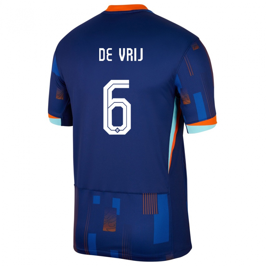 Niño Camiseta Países Bajos Stefan De Vrij #6 Azul 2ª Equipación 24-26 La Camisa