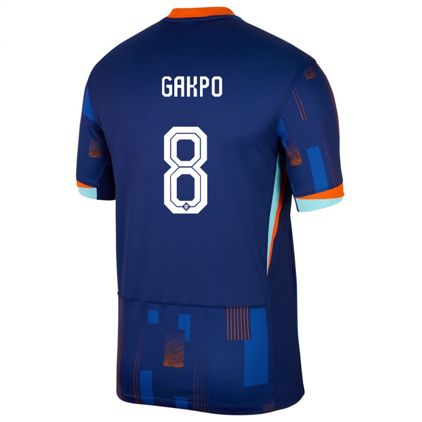 Niño Camiseta Países Bajos Cody Gakpo #8 Azul 2ª Equipación 24-26 La Camisa