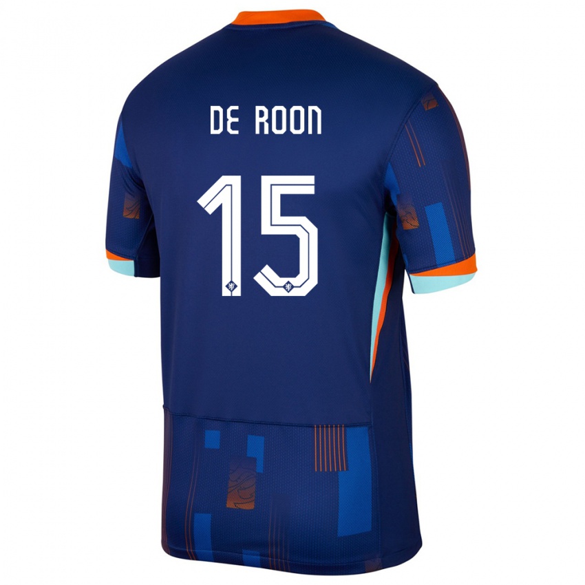 Niño Camiseta Países Bajos Marten De Roon #15 Azul 2ª Equipación 24-26 La Camisa