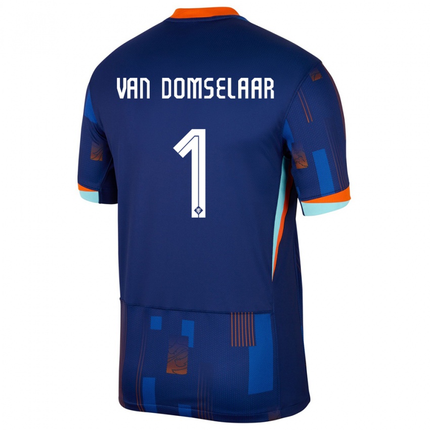 Niño Camiseta Países Bajos Daphne Van Domselaar #1 Azul 2ª Equipación 24-26 La Camisa