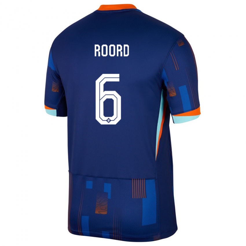 Niño Camiseta Países Bajos Jill Roord #6 Azul 2ª Equipación 24-26 La Camisa
