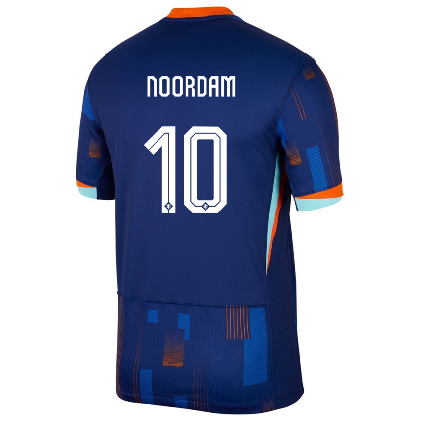 Niño Camiseta Países Bajos Nadine Noordam #10 Azul 2ª Equipación 24-26 La Camisa