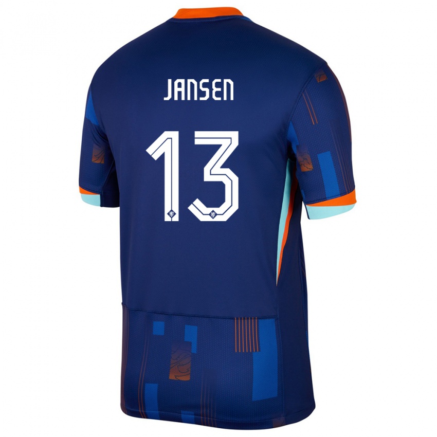Niño Camiseta Países Bajos Renate Jansen #13 Azul 2ª Equipación 24-26 La Camisa