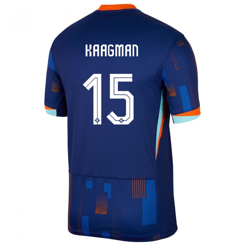 Niño Camiseta Países Bajos Inessa Kaagman #15 Azul 2ª Equipación 24-26 La Camisa