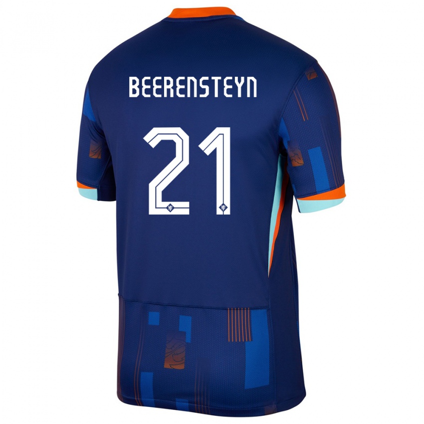 Niño Camiseta Países Bajos Lineth Beerensteyn #21 Azul 2ª Equipación 24-26 La Camisa