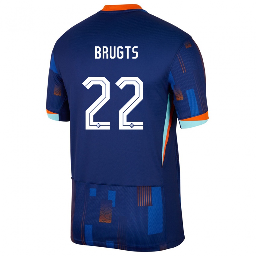 Niño Camiseta Países Bajos Esmee Brugts #22 Azul 2ª Equipación 24-26 La Camisa