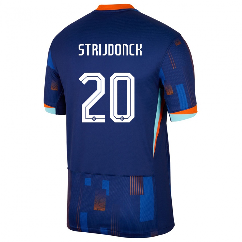 Niño Camiseta Países Bajos Bayren Strijdonck #20 Azul 2ª Equipación 24-26 La Camisa