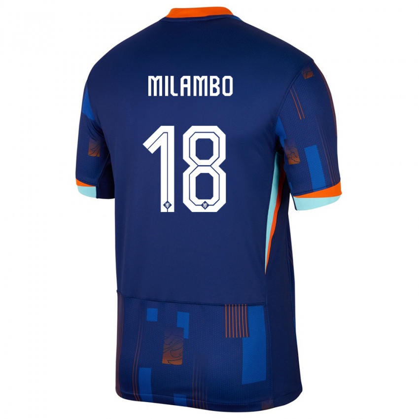 Niño Camiseta Países Bajos Antoni Milambo #18 Azul 2ª Equipación 24-26 La Camisa