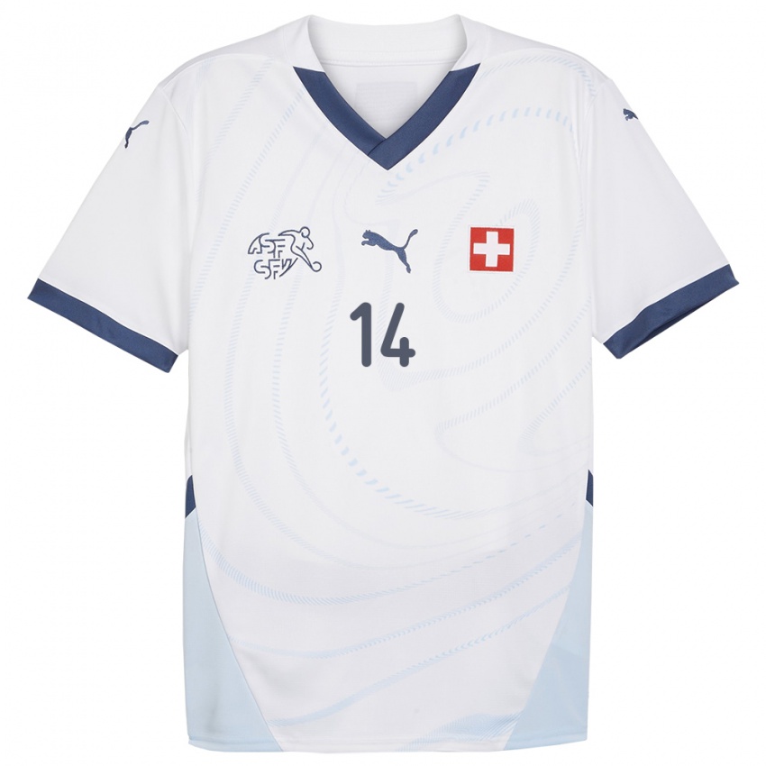 Niño Camiseta Suiza Federico Crescenti #14 Blanco 2ª Equipación 24-26 La Camisa