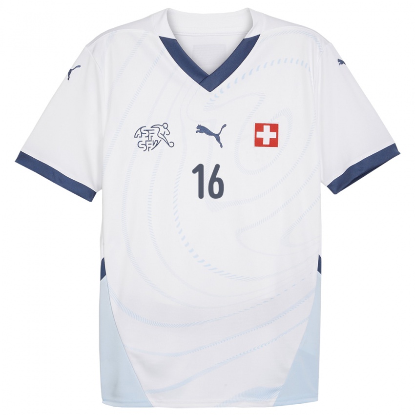 Niño Camiseta Suiza Sandrine Mauron #16 Blanco 2ª Equipación 24-26 La Camisa