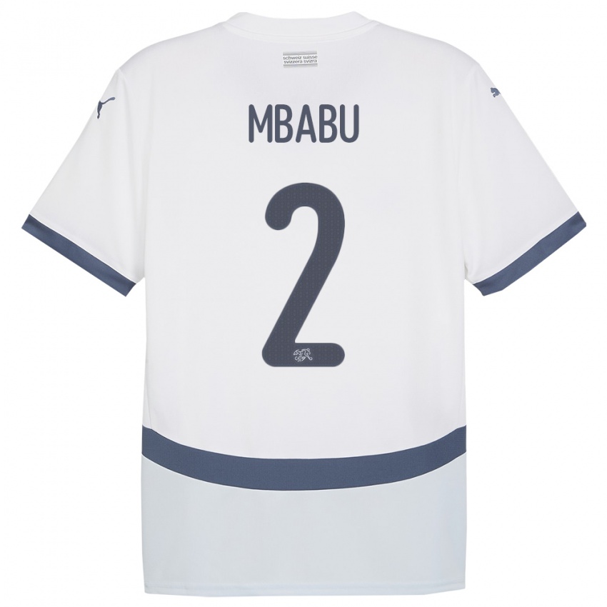 Niño Camiseta Suiza Kevin Mbabu #2 Blanco 2ª Equipación 24-26 La Camisa