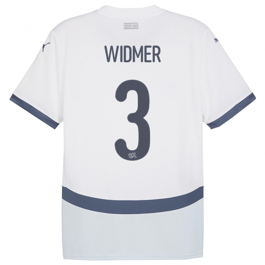 Niño Camiseta Suiza Silvan Widmer #3 Blanco 2ª Equipación 24-26 La Camisa