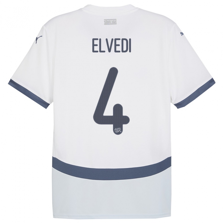 Niño Camiseta Suiza Nico Elvedi #4 Blanco 2ª Equipación 24-26 La Camisa