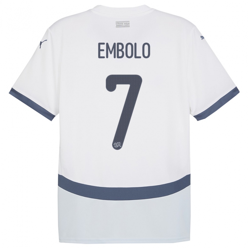Niño Camiseta Suiza Breel Embolo #7 Blanco 2ª Equipación 24-26 La Camisa
