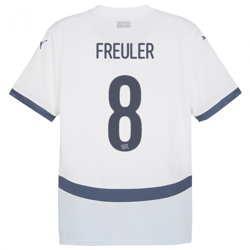 Niño Camiseta Suiza Remo Freuler #8 Blanco 2ª Equipación 24-26 La Camisa