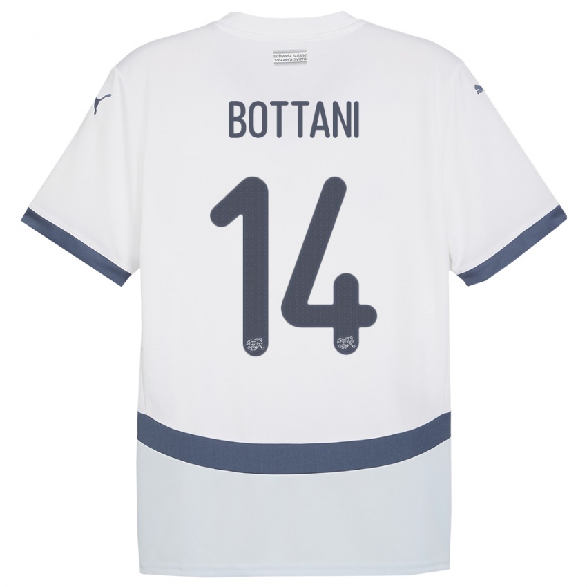 Niño Camiseta Suiza Mattia Bottani #14 Blanco 2ª Equipación 24-26 La Camisa