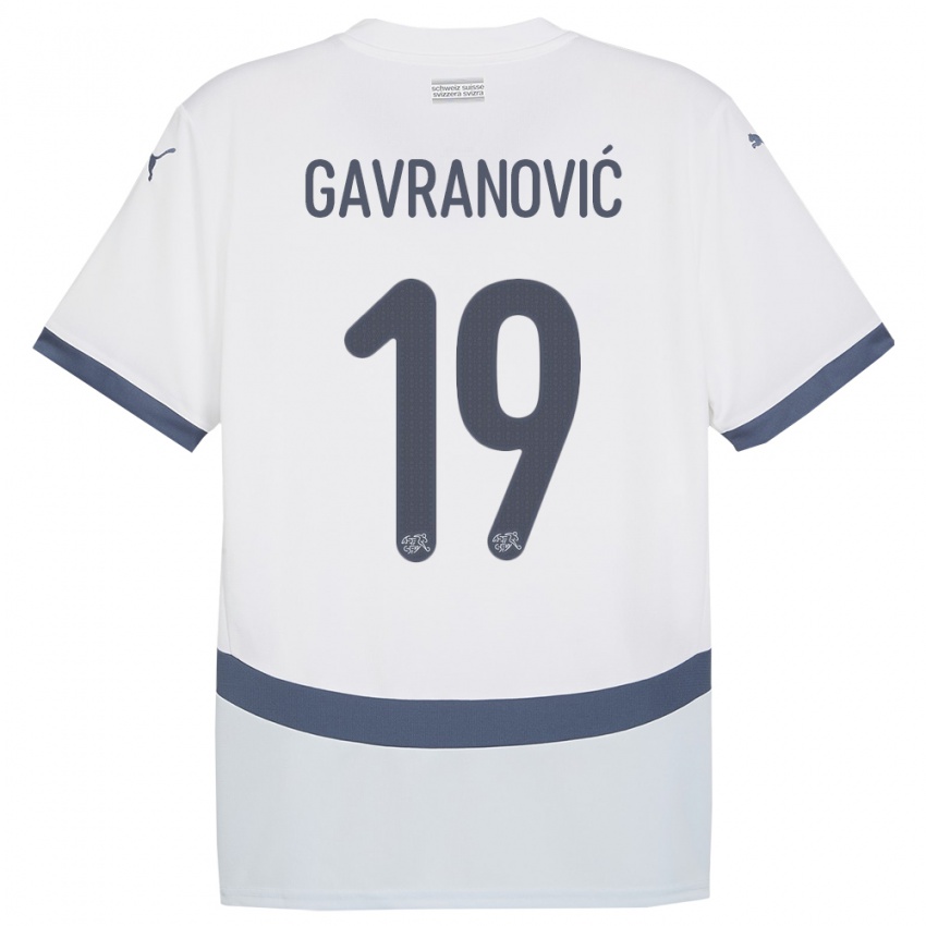 Niño Camiseta Suiza Mario Gavranovic #19 Blanco 2ª Equipación 24-26 La Camisa