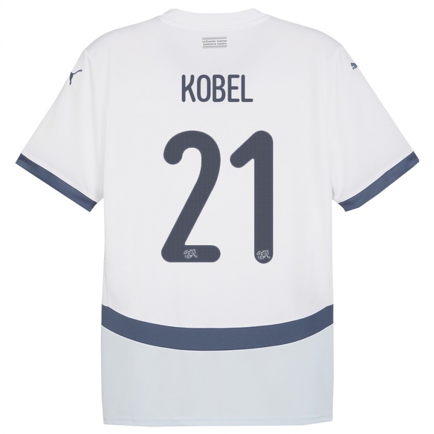 Niño Camiseta Suiza Gregor Kobel #21 Blanco 2ª Equipación 24-26 La Camisa