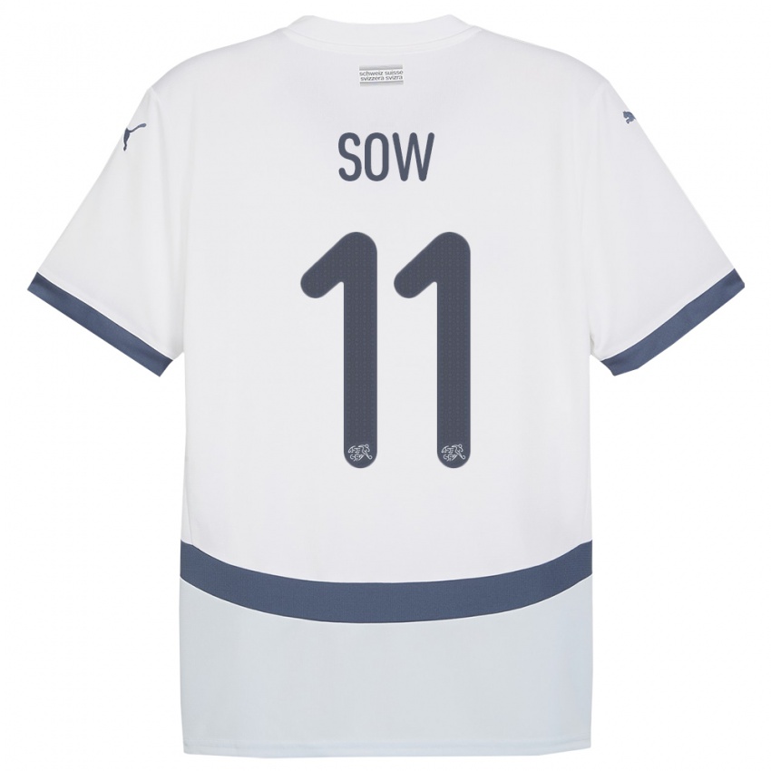 Niño Camiseta Suiza Coumba Sow #11 Blanco 2ª Equipación 24-26 La Camisa