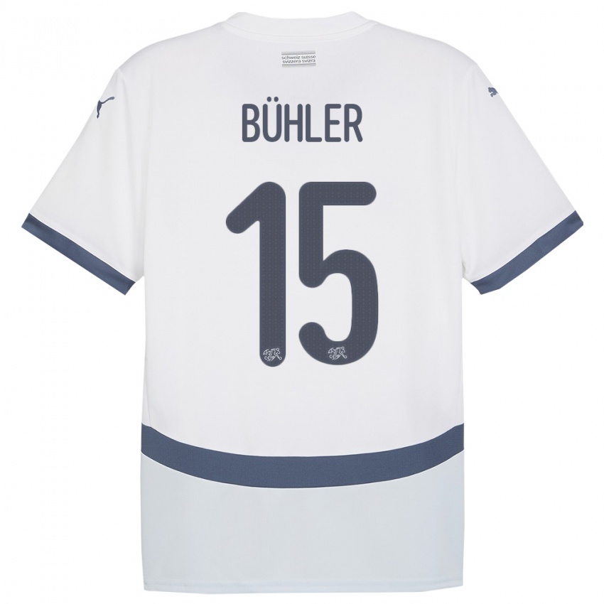 Niño Camiseta Suiza Luana Buhler #15 Blanco 2ª Equipación 24-26 La Camisa