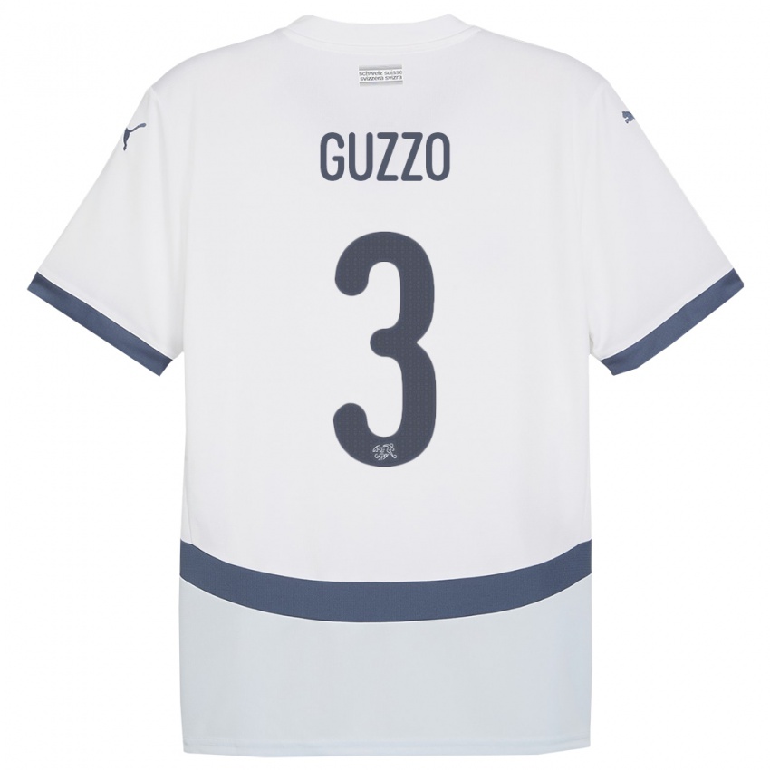 Niño Camiseta Suiza Ramon Guzzo #3 Blanco 2ª Equipación 24-26 La Camisa