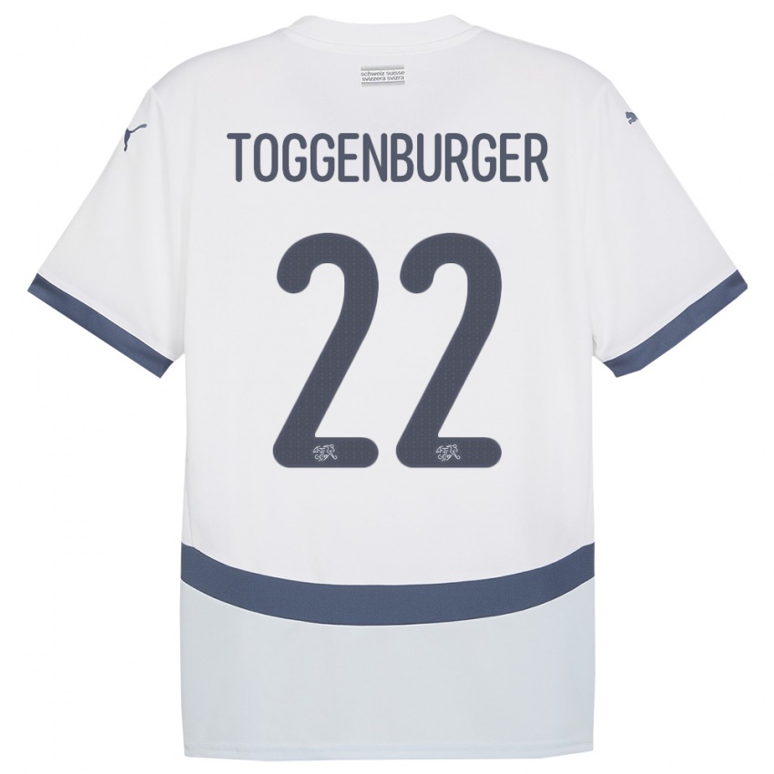 Niño Camiseta Suiza Nando Toggenburger #22 Blanco 2ª Equipación 24-26 La Camisa