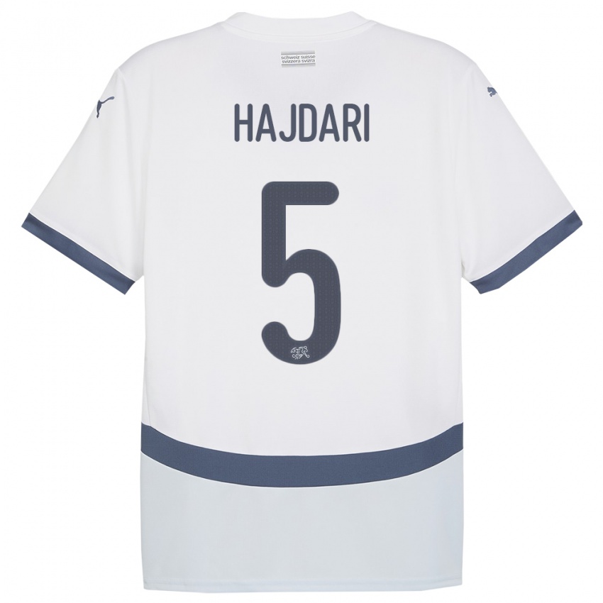 Niño Camiseta Suiza Albian Hajdari #5 Blanco 2ª Equipación 24-26 La Camisa