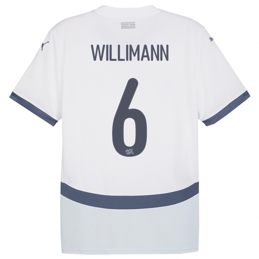 Niño Camiseta Suiza Mauricio Willimann #6 Blanco 2ª Equipación 24-26 La Camisa
