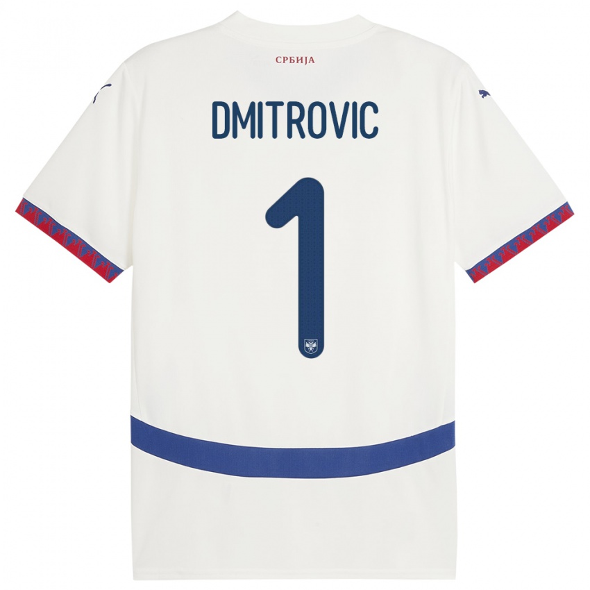 Niño Camiseta Serbia Marko Dmitrovic #1 Blanco 2ª Equipación 24-26 La Camisa