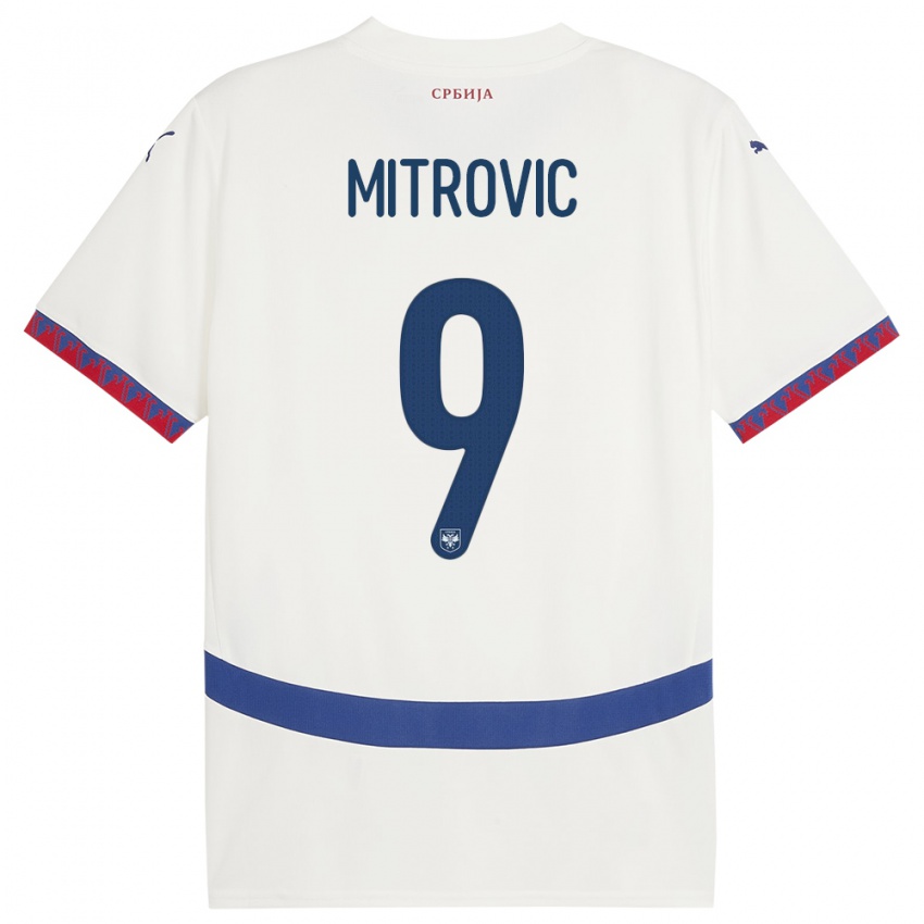 Niño Camiseta Serbia Aleksandar Mitrovic #9 Blanco 2ª Equipación 24-26 La Camisa