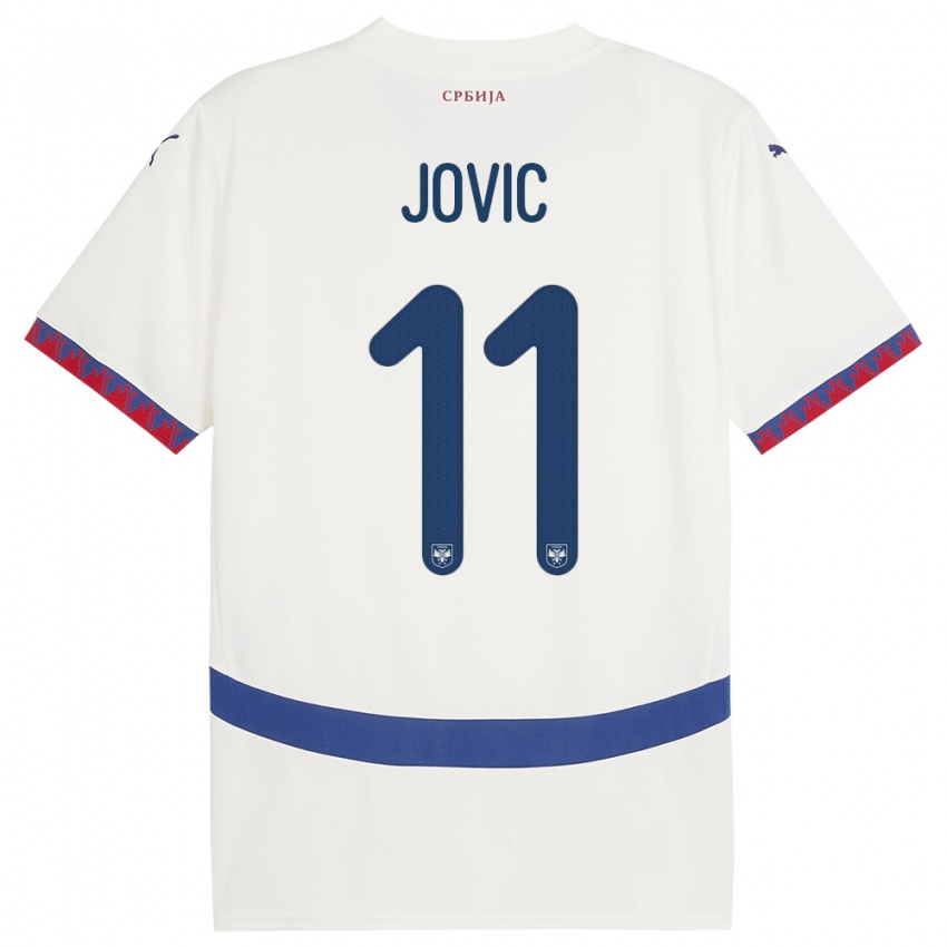 Niño Camiseta Serbia Luka Jovic #11 Blanco 2ª Equipación 24-26 La Camisa