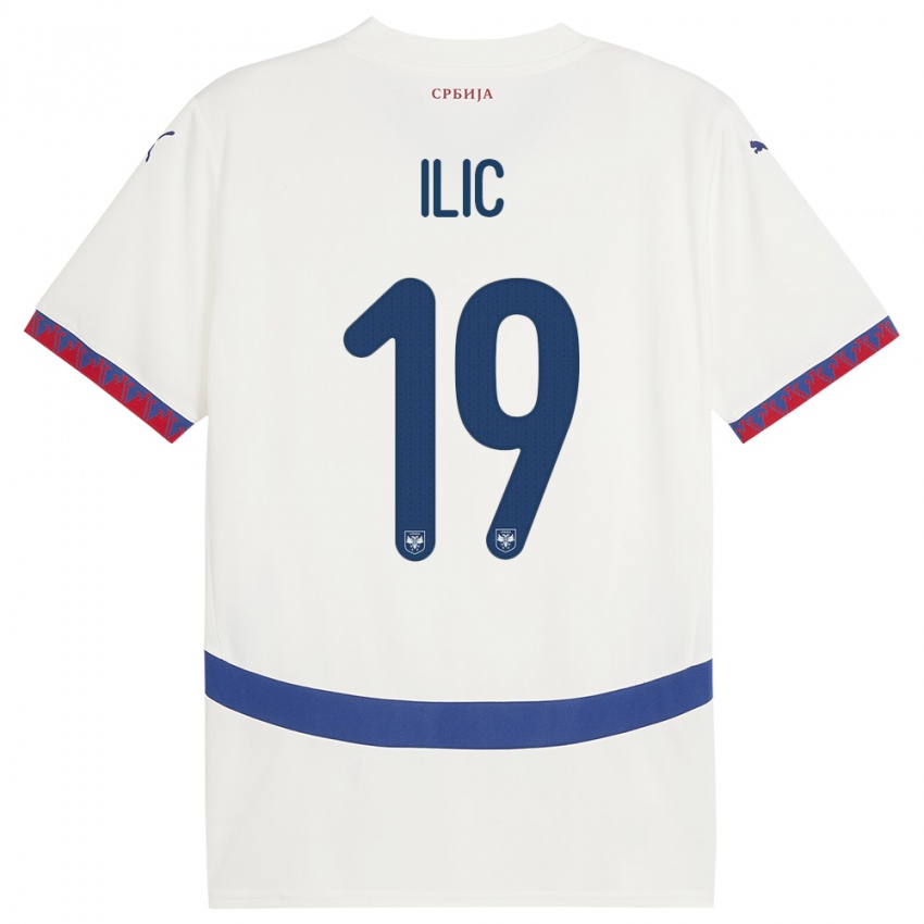 Niño Camiseta Serbia Ivan Ilic #19 Blanco 2ª Equipación 24-26 La Camisa