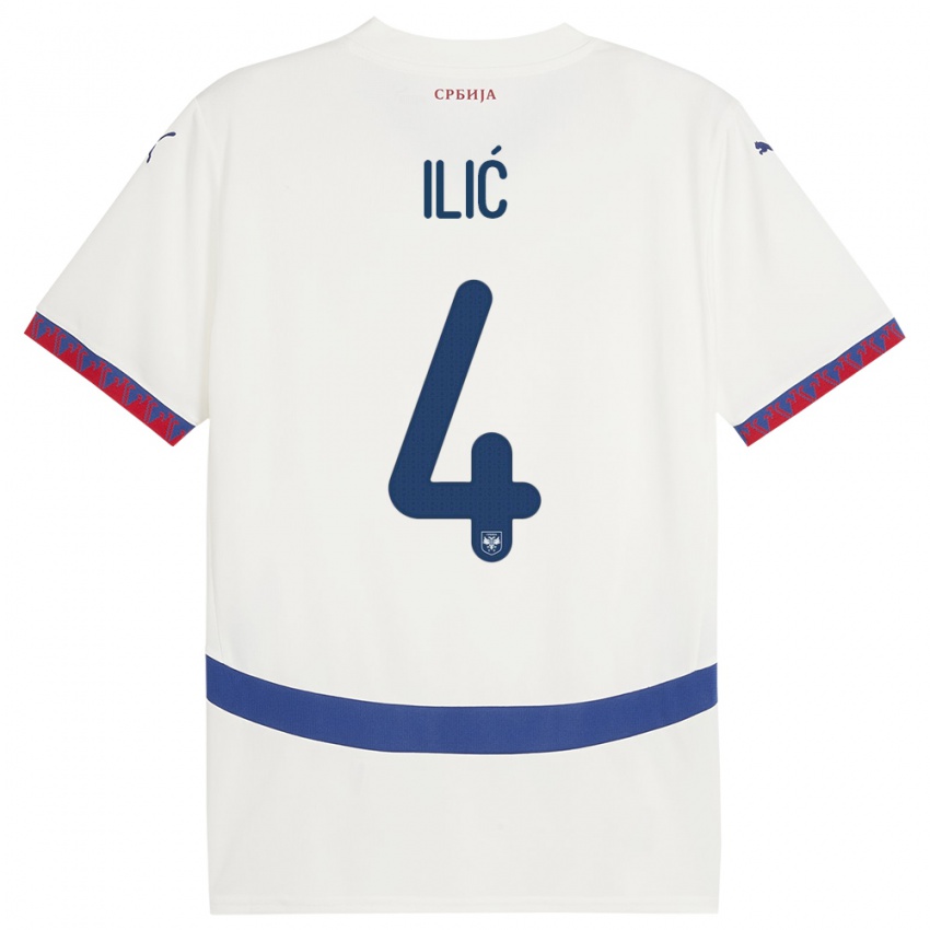 Niño Camiseta Serbia Marija Ilic #4 Blanco 2ª Equipación 24-26 La Camisa