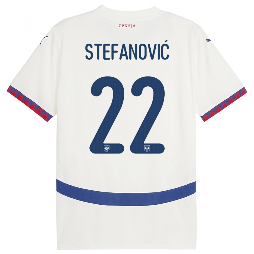 Niño Camiseta Serbia Dejana Stefanovic #22 Blanco 2ª Equipación 24-26 La Camisa