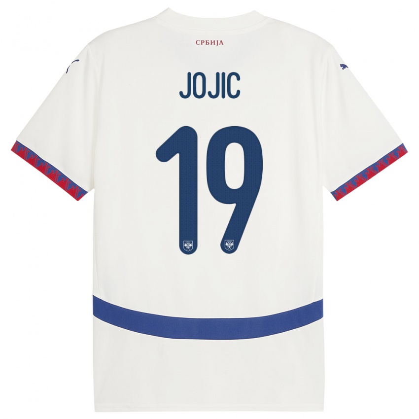 Niño Camiseta Serbia Nikola Jojic #19 Blanco 2ª Equipación 24-26 La Camisa