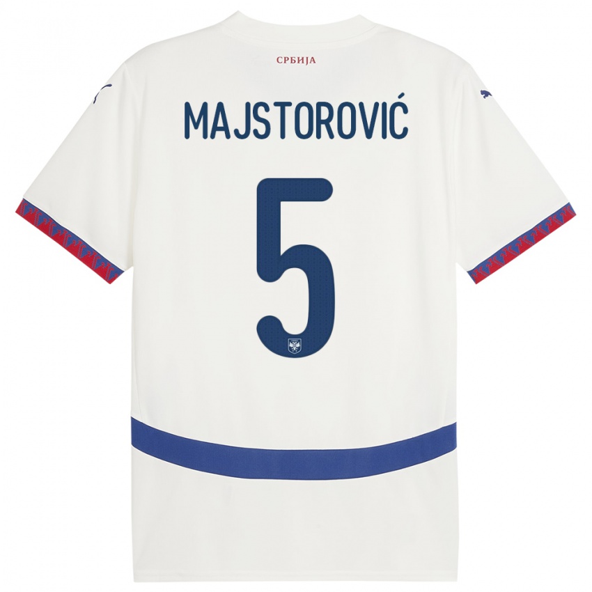 Niño Camiseta Serbia Milan Majstorovic #5 Blanco 2ª Equipación 24-26 La Camisa