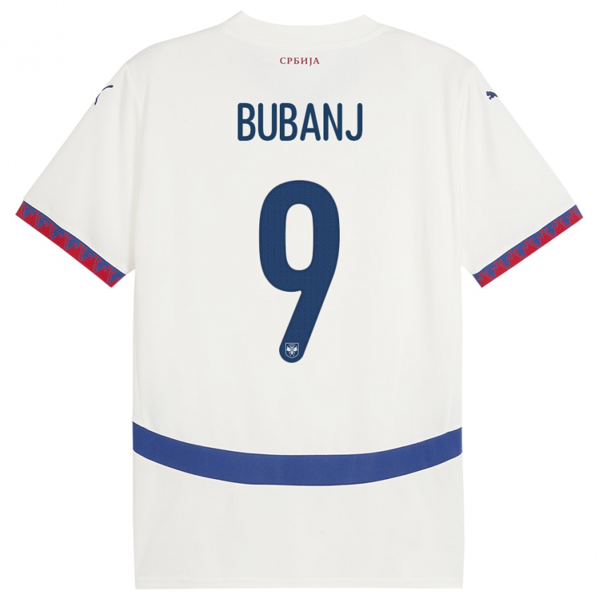 Niño Camiseta Serbia Mateja Bubanj #9 Blanco 2ª Equipación 24-26 La Camisa