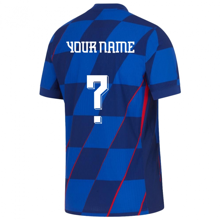 Niño Camiseta Croacia Su Nombre #0 Azul 2ª Equipación 24-26 La Camisa