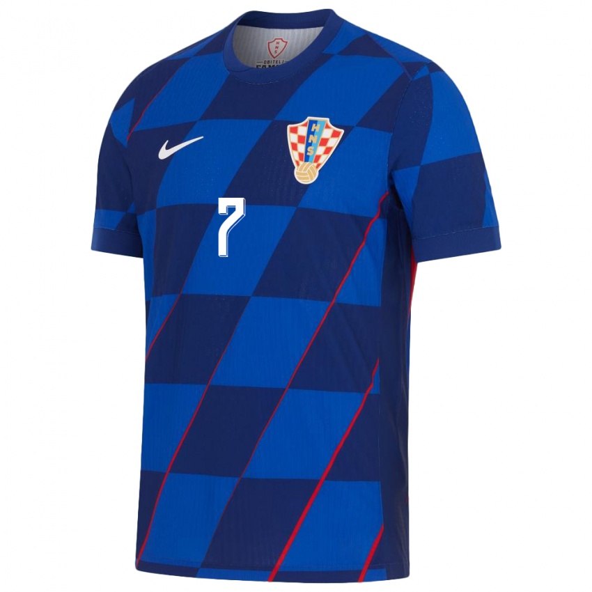Niño Camiseta Croacia Josip Brekalo #7 Azul 2ª Equipación 24-26 La Camisa
