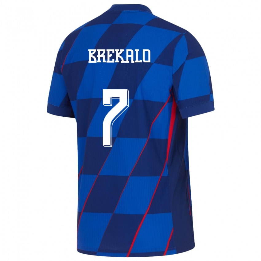 Niño Camiseta Croacia Josip Brekalo #7 Azul 2ª Equipación 24-26 La Camisa