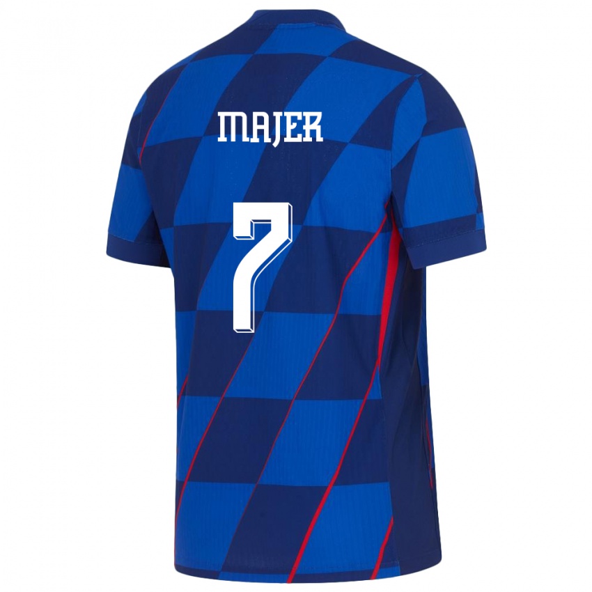 Niño Camiseta Croacia Lovro Majer #7 Azul 2ª Equipación 24-26 La Camisa