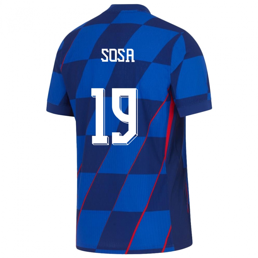 Niño Camiseta Croacia Borna Sosa #19 Azul 2ª Equipación 24-26 La Camisa